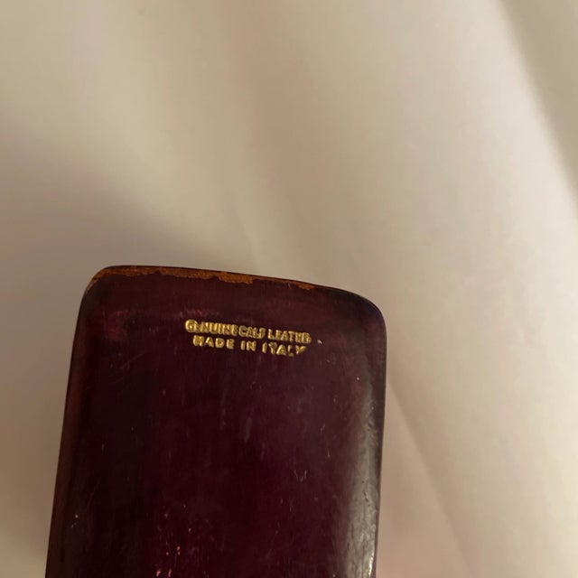 Metal Italian Gilt Leather Card Box For Sale - Image 7 of 8