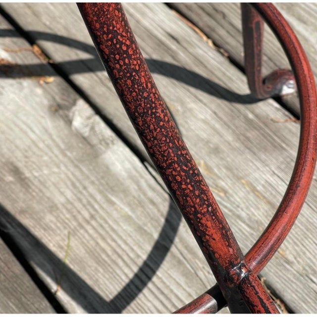 Charleston Forge Patinated Wrought Iron Swivel Counter Bar Stools, Set of 3 For Sale - Image 9 of 11