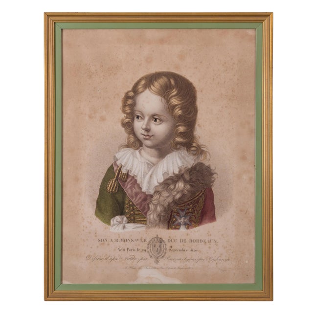 Prince Henri, Count of Chambord and Princess Louise D’Artois Engravings, C.1825 For Sale - Image 4 of 8