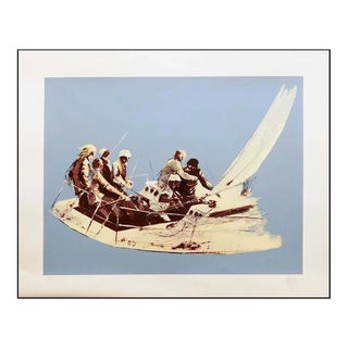 Mark King "Asea" Sailing Sailboat Hand Signed Limited Edition Serigraph For Sale