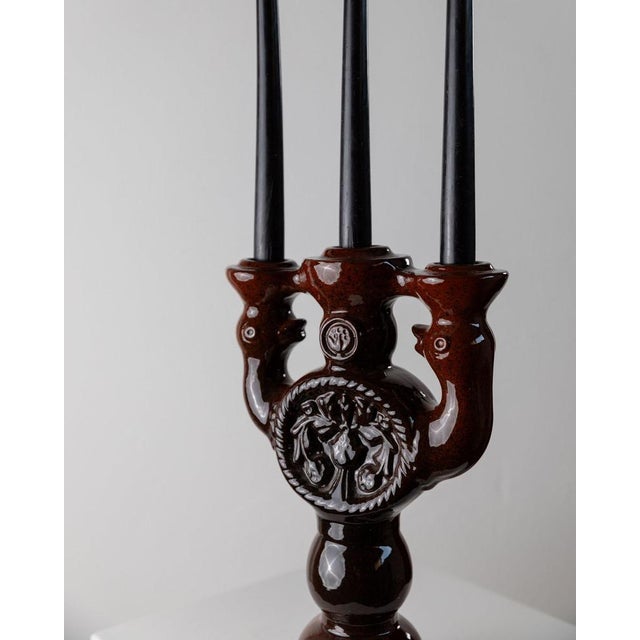 Large Vintage Brutalist Ceramic Candleholder, Estonia, 1960s For Sale - Image 4 of 11