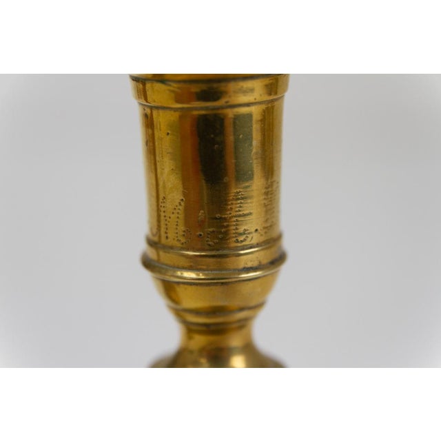 Gold Antique Baroque Danish Brass Candlesticks, Set of 6 For Sale - Image 8 of 18