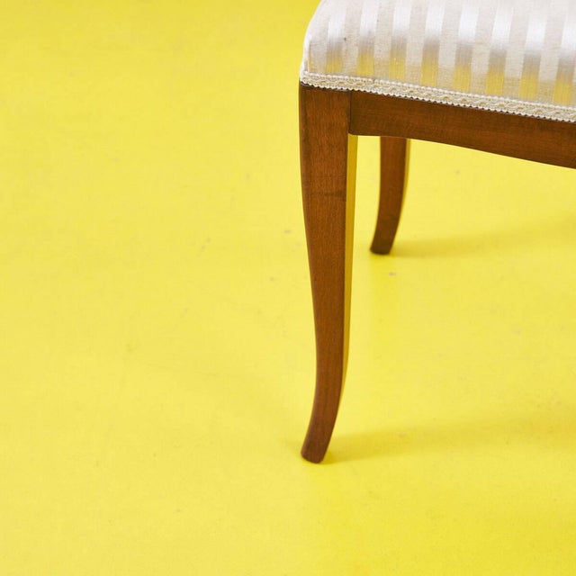 Wooden Stool with Padding For Sale - Image 4 of 8