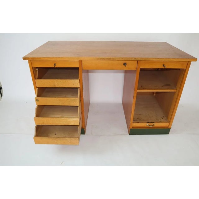 Mid-Century Wooden Roller Desk, 1960s For Sale - Image 9 of 12