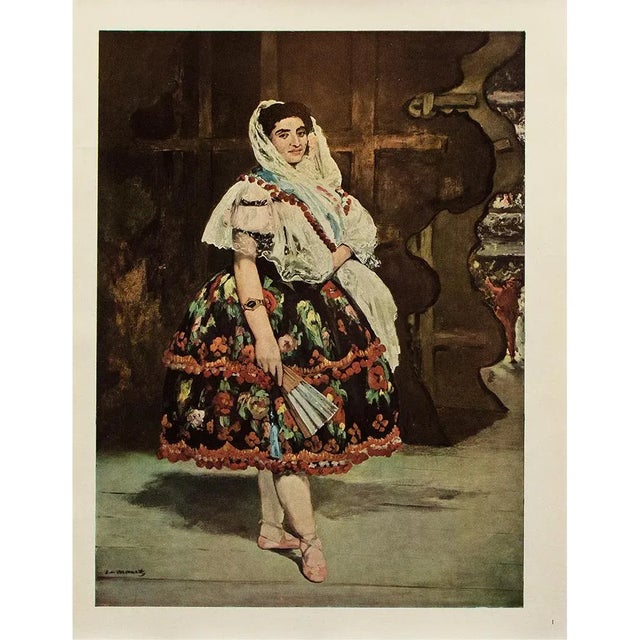 Circa 1950s After Manet "Lola De Valence" Vintage Full Color Impressionist Print For Sale - Image 4 of 6