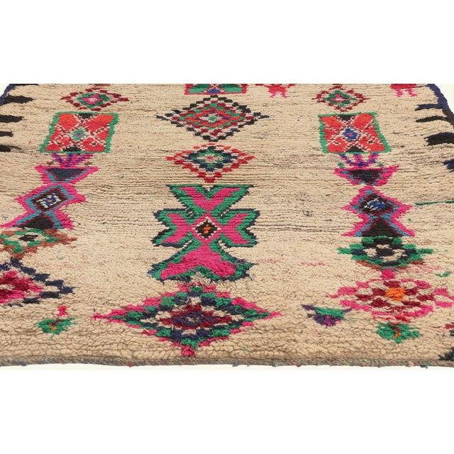 Berber Tribes of Morocco Vintage Azilal Moroccan Rug, 03'06 X 07'09 For Sale - Image 4 of 10