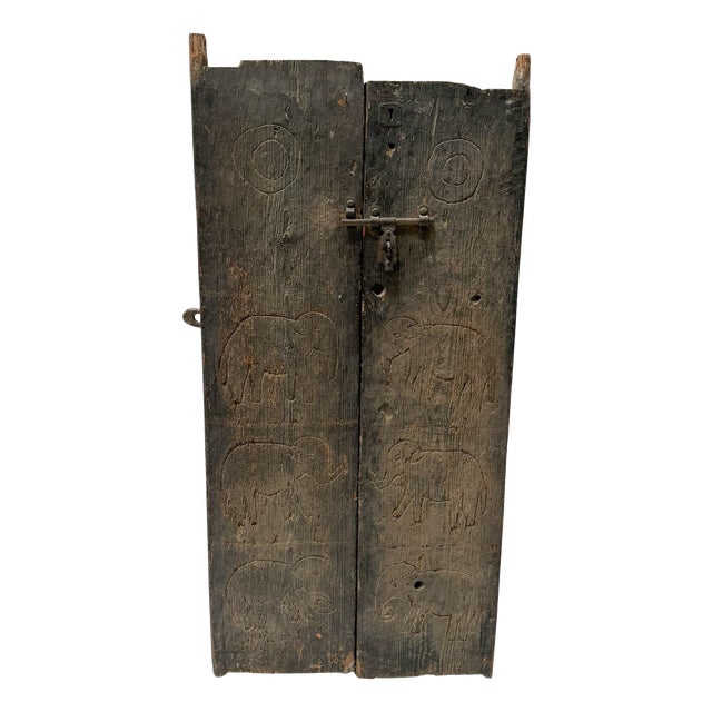 20th Century Dogon Doors with Carved Elephants, Mali, 1920s, Set of 2 For Sale