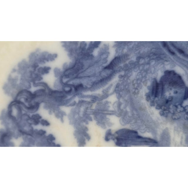 Antique Doulton Burslem Watteau Flow Blue Platter, Circa 1890 For Sale - Image 9 of 18
