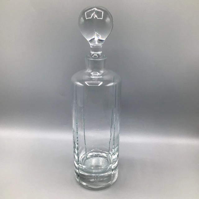 Contemporary Krosno “f” Etched Crystal Decanter and Crystal Crown Stopper With 2 Highball Glasses and 2 Lowball Glasses-Set of 5 For Sale - Image 3 of 13