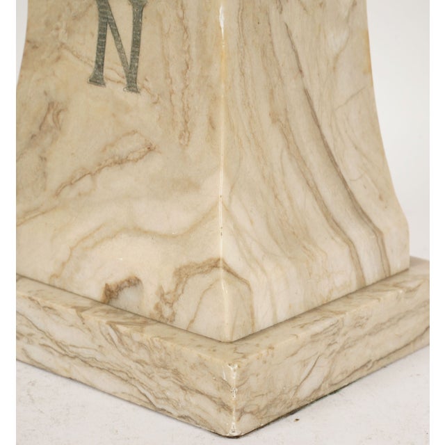 Signed Valmore Gemignani Marble Bust of Napoleon on Pedestal / Italian Art Deco Neoclassical Sculpture For Sale - Image 10 of 10