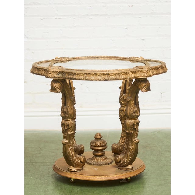 Mid 20th Century Capiz Abalone Shell Gilt Metal Italian Florentine Style End Table For Sale - Image 10 of 12