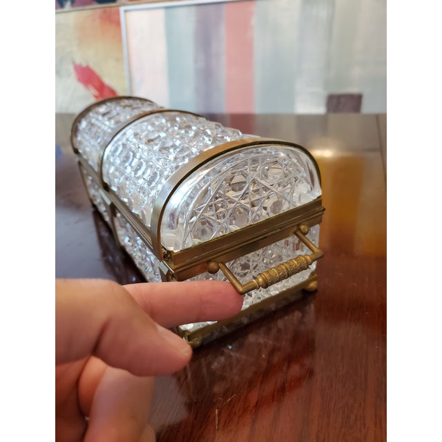 Early 20th Century Antique Baccarat Style Large Casket Jewelry Box For Sale - Image 4 of 9