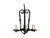 A vintage French six-light black iron chandelier. This French light fixture from the mid 20th century features an...