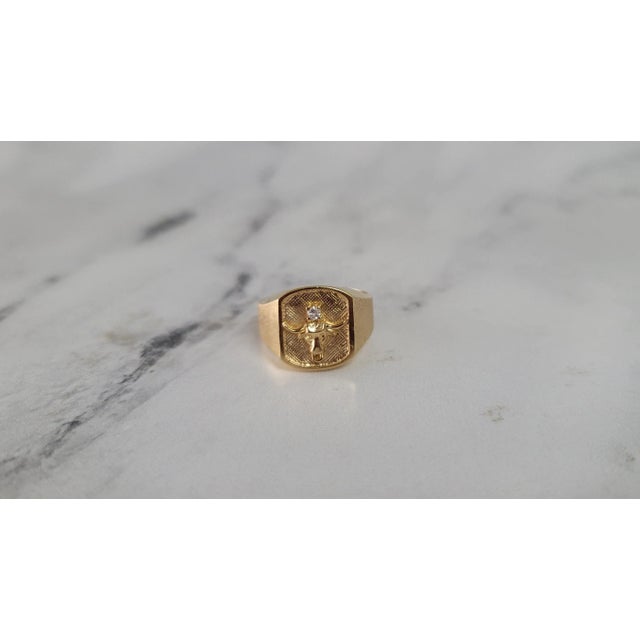 2020s Longhorn Diamond Ring with Brushed Satin Finish, Size 9 For Sale - Image 5 of 5