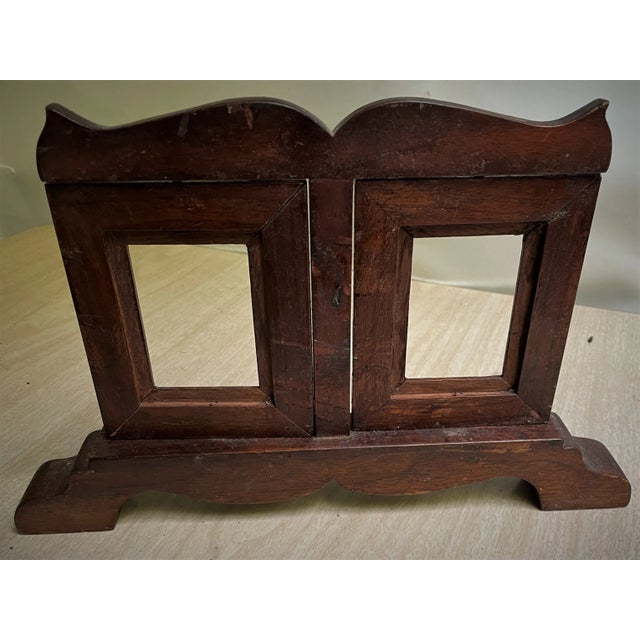 1930s Handcrafted Marquetry Inlay Double Picture Table Top Desk Frame For Sale - Image 10 of 12