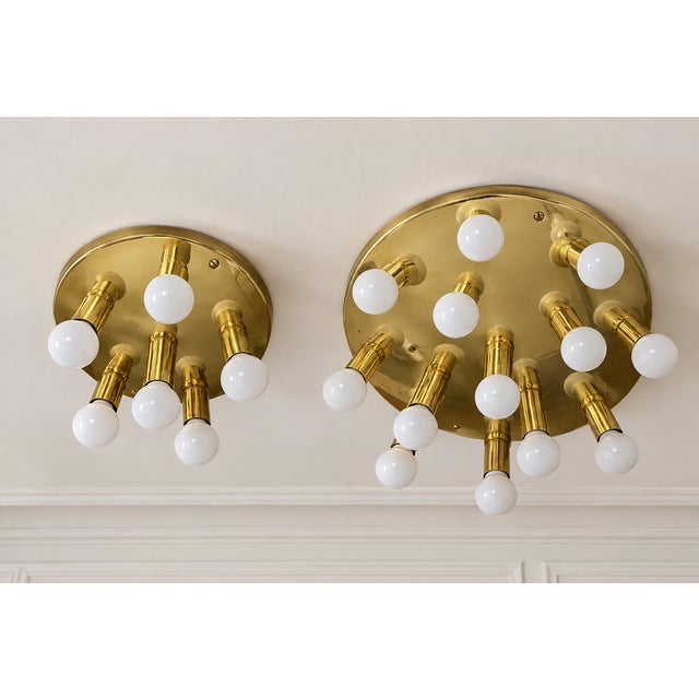 Mid-Century Modern Brass Ceiling Lights with Glass Globes from TZ Leuchten, Germany, 1980s, Set of 2 For Sale - Image 11 of 11