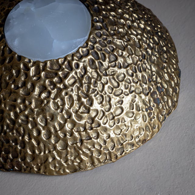 Late 20th Century Pair of Brutalist Bronze Wall Lamps by Cierre Lampadari, Milan For Sale - Image 4 of 6