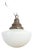Antique Church Opaline Glass Pendant Light by Maxlume, 1940s For Sale