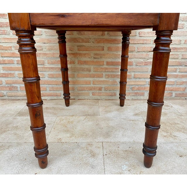 Early 20th Century French Oak Worktable with One Drawer, 1920s For Sale - Image 13 of 18