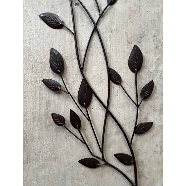 Curtis Jere-Style Metal Gold Amber Leaves Branch Wall Hanging For Sale - Image 9 of 10