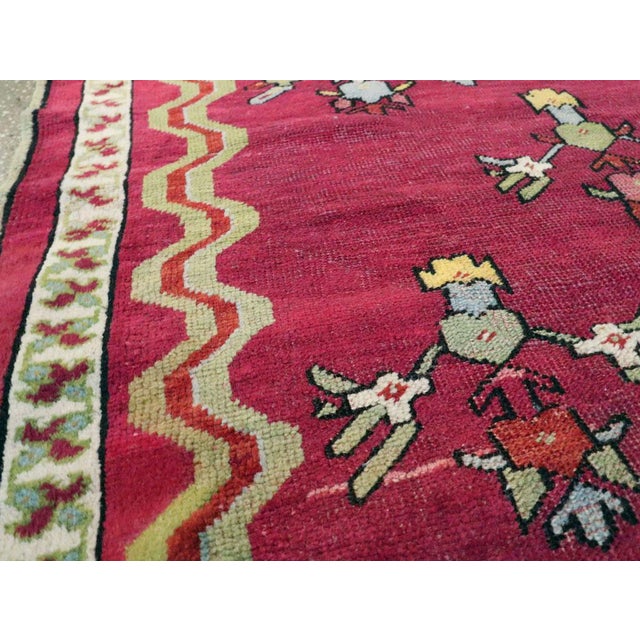Rustic Galerie Shabab Collection Early 20th Century Turkish Ghiordes Throw Rug For Sale - Image 3 of 6