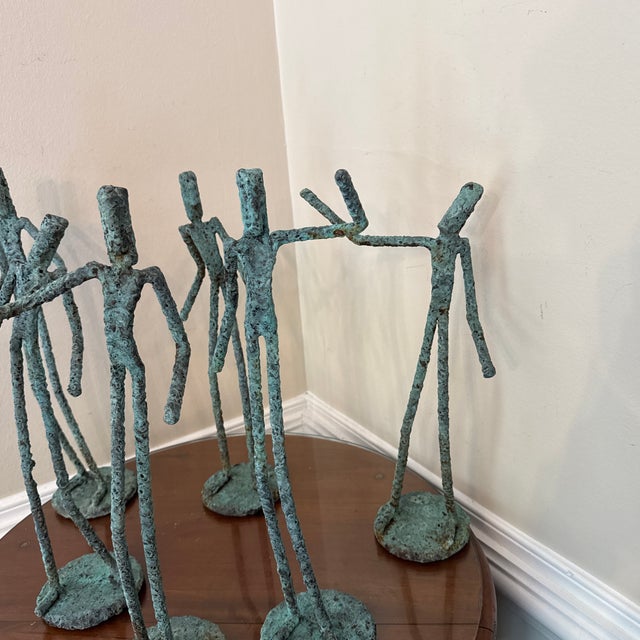 Early 21st Century Bronze Artist Made Brutalist Style Sculpture Set of 6 For Sale - Image 4 of 10