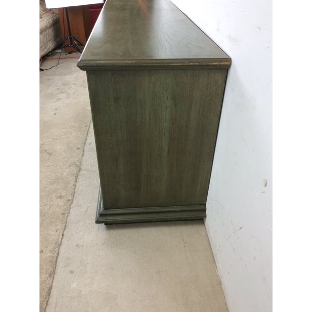 Mid-Century Modern Mid Century Modern Jade Credenza With Unique Brass Hardware For Sale - Image 3 of 18
