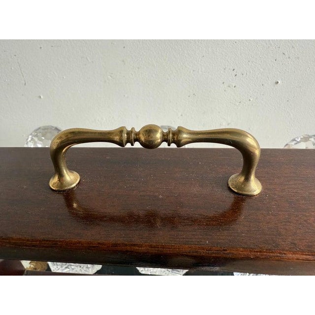 Victorian Tantalus Decanter Set: Crystal, Oak & Brass Hardware For Sale - Image 10 of 18