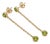 Peridot Minimalist Drop Chain Earrings - 925 Sterling Silver Handmade Earrings - A Pair For Sale