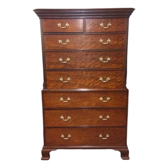 Antique Chest on Chest, English Tall Chest For Sale
