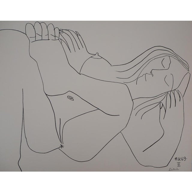 Modern Pablo Picasso, Nude Resting, 20th Century, Lithograph For Sale - Image 3 of 7