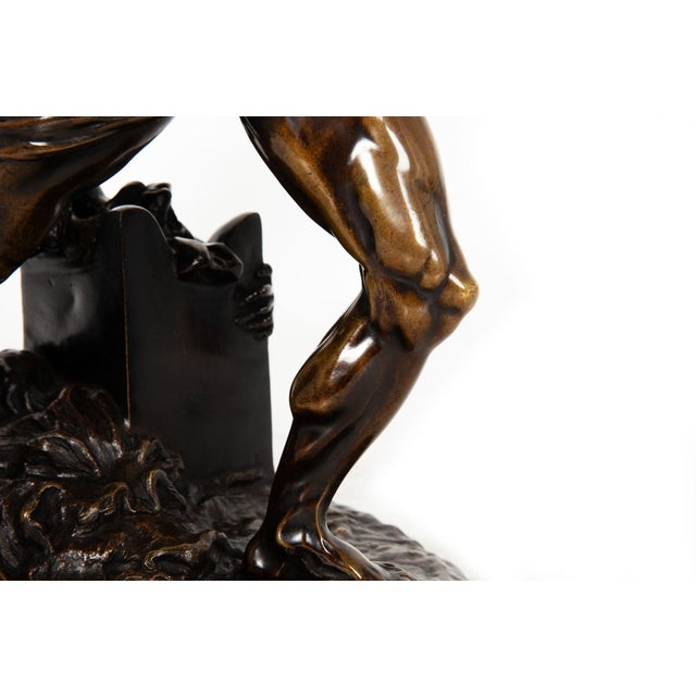 French Bronze Sculpture “Hercules Throwing Lichas” After Canova Ca. 1850 For Sale - Image 18 of 18