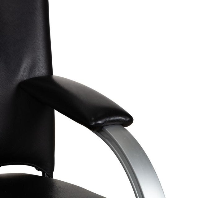 Wk Wohnen Spot 698 Leather Armchair Black Manual Function Sofa Couch For Sale - Image 6 of 14