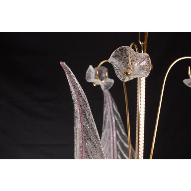 Vintage Pink Leaves Murano Chandelier, 1970 For Sale - Image 11 of 11