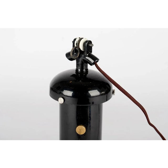 Metal Industrial Bauhaus Black Pendant Light from Zeiss, 1930s For Sale - Image 7 of 10
