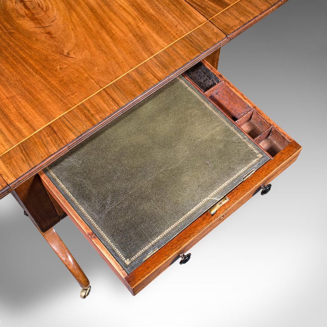 Antique Drop Leaf Ladies Work Table, English, Sewing, Writing, Regency, c.1820 For Sale - Image 10 of 12