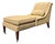Early 20th Century Councill Furniture Mid-Century Modern Neoclassical Chaise Lounge With Carved Mahogany Legs and Brass Casters For Sale