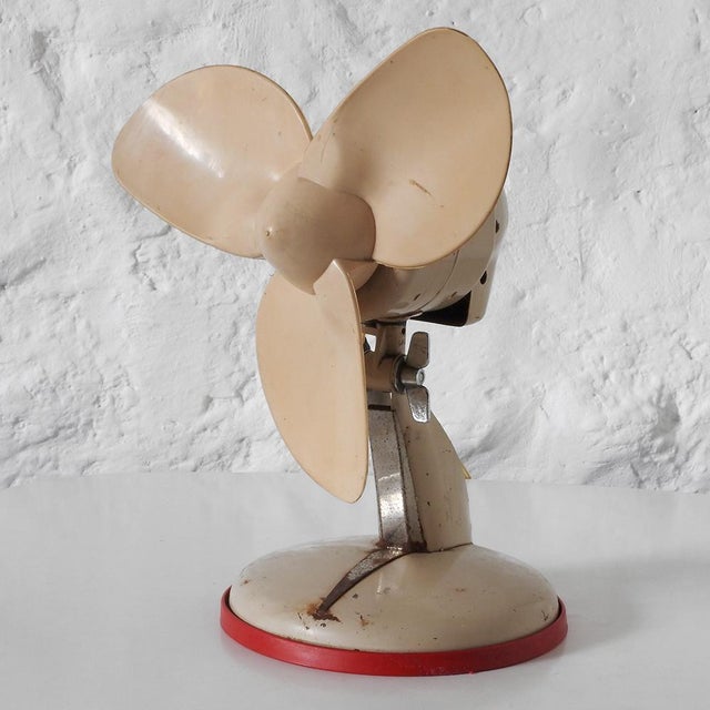 Beige Mid-Century Fan from Elge, France, 1950s For Sale - Image 8 of 11