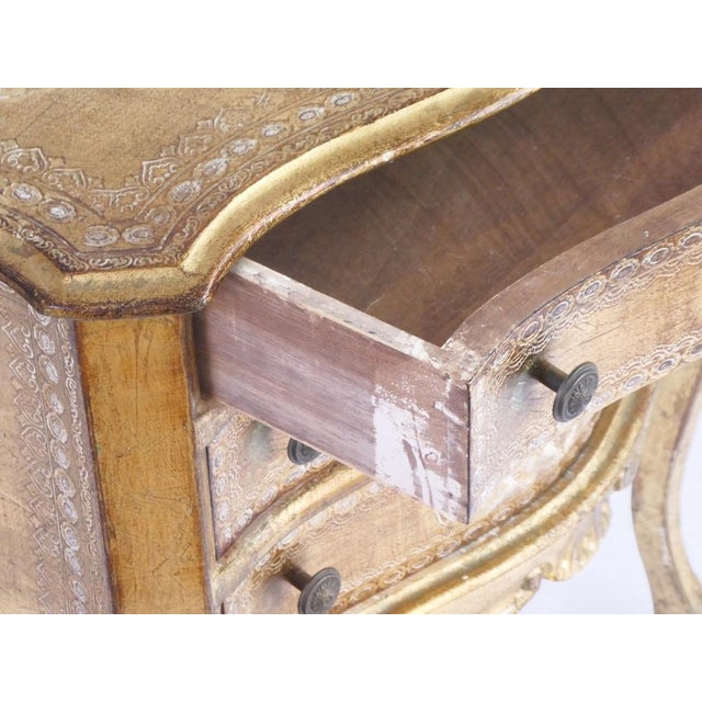Italian Florentine Gilt Wood Chest of 3 Drawers, 1960s For Sale - Image 10 of 11