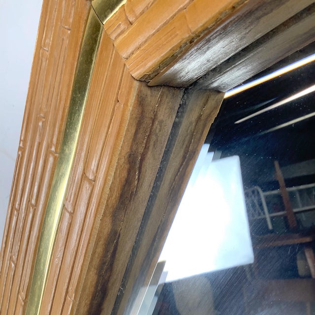 Vintage Modern Faux Bamboo Octagonal Wall Mirror For Sale - Image 12 of 12