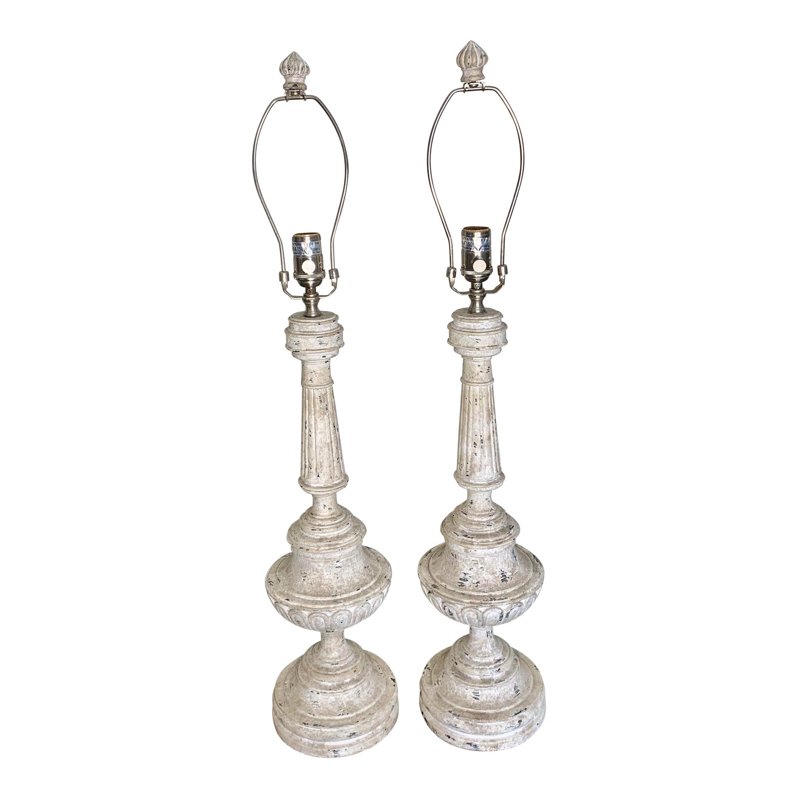 Aidan Gray Signature Chipped Off Finish Neoclassical Table Lamps - a ...