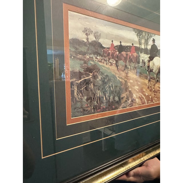 Printmaking Materials Ralph Lauren Inspired Antique Equestrian Hunting Art Munnings Lithograph For Sale - Image 7 of 7