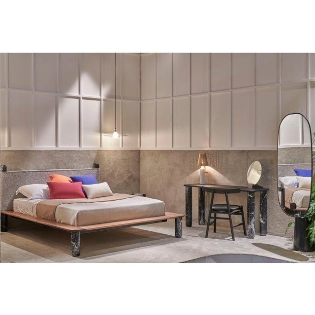 Medium Sunday Dining Table in Black Wood and White Marble by Jean-Baptiste Souletie For Sale - Image 6 of 9