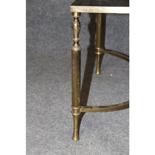 Metal 1960's Smoke Glass Maison Jansen Style Brass Coffee Table For Sale - Image 7 of 11