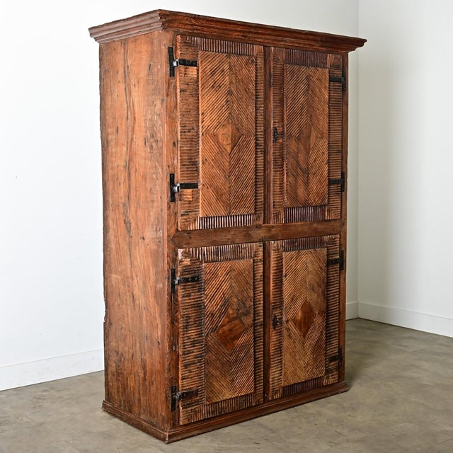 Portuguese 18th Century Carved Solid Chestnut Cabinet For Sale - Image 12 of 14
