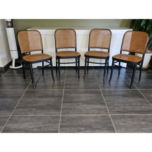 Vintage Model 811 Chairs by Joseph Hoffmann, 1990, Set of 4 For Sale - Image 3 of 13
