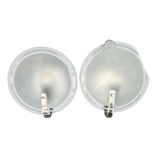 Art Deco Czech Frosted Glass Wall Lights, 1940s, Set of 2 For Sale