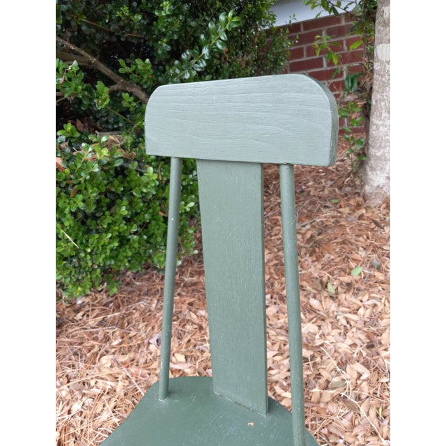 Wood Antique Small Green Child's Chair For Sale - Image 7 of 12