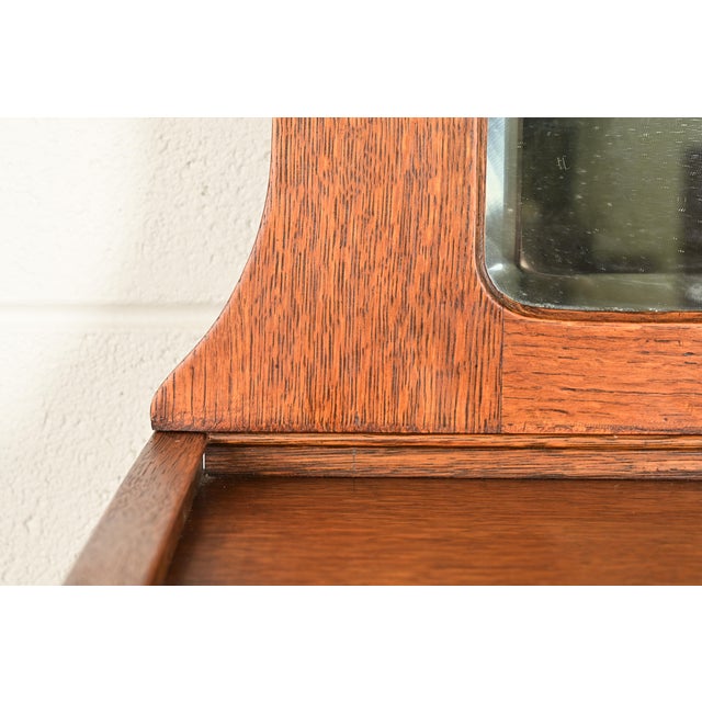 Brown Antique Victorian Carved Oak Two-Door Bookcase, Circa 1890s For Sale - Image 8 of 15