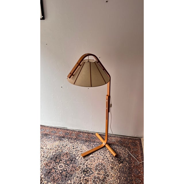 Wood Swedish Floor Lamp by Jan Wickelgren for Aneta, 1970s For Sale - Image 7 of 14